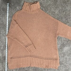 Aerie oversized Cozy Tan Turtleneck Sweater